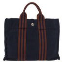 HERMES Fourre Tout PM Handtasche Canvas Braun Navy Auth BA12639A-3