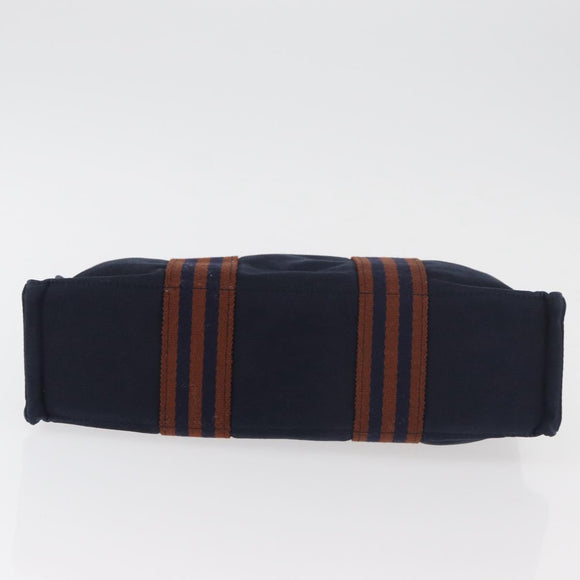 HERMES Fourre Tout PM Handtasche Canvas Braun Navy Auth BA12639A