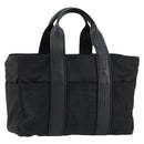 HERMES Acape Luco PM Hand Bag Nylon Black Silver Auth BA12640-1