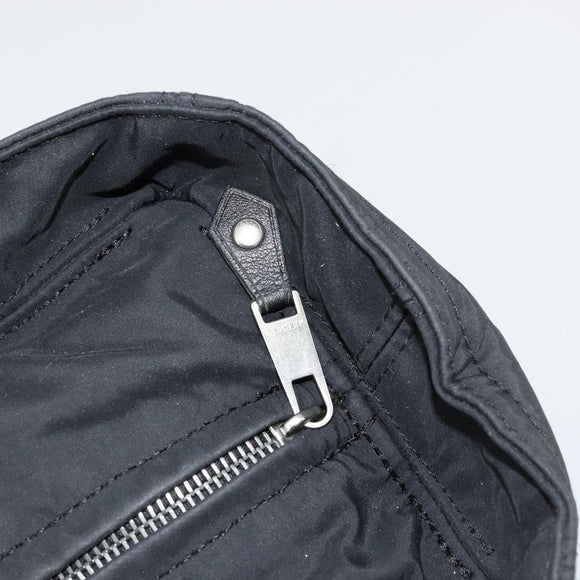HERMES Acape Luco PM Hand Bag Nylon Black Silver Auth BA12640