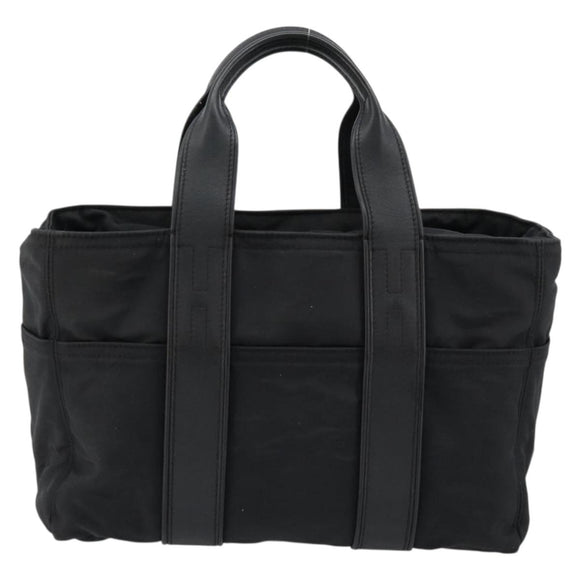 HERMES Acape Luco PM Hand Bag Nylon Black Silver Auth BA12640