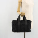 HERMES Acape Luco PM Hand Bag Nylon Black Silver Auth BA12640-21