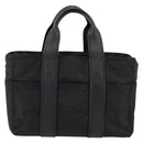 HERMES Acape Luco PM Hand Bag Nylon Black Silver Auth BA12640-3