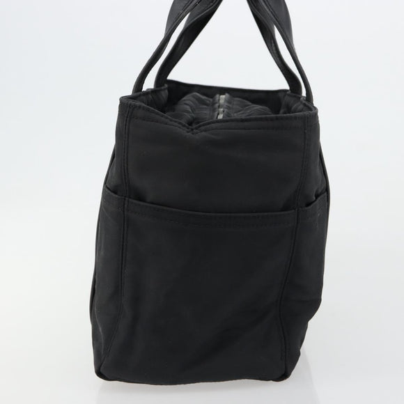 HERMES Acape Luco PM Hand Bag Nylon Black Silver Auth BA12640