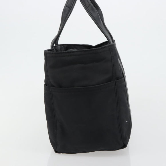 HERMES Acape Luco PM Hand Bag Nylon Black Silver Auth BA12640
