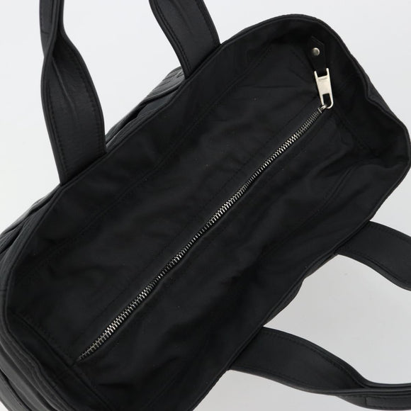 HERMES Acape Luco PM Hand Bag Nylon Black Silver Auth BA12640