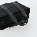 HERMES Acape Luco PM Hand Bag Nylon Black Silver Auth BA12640-7