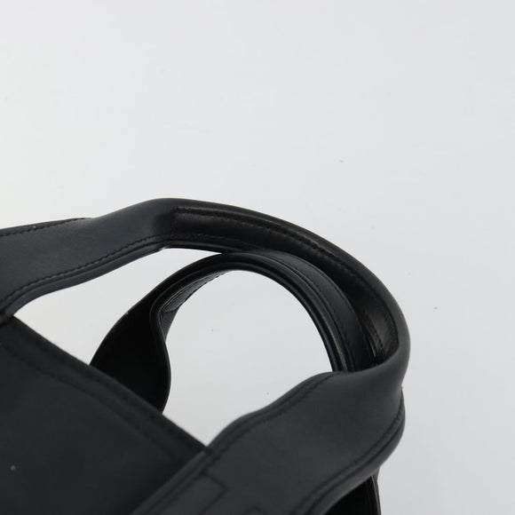 HERMES Acape Luco PM Hand Bag Nylon Black Silver Auth BA12640
