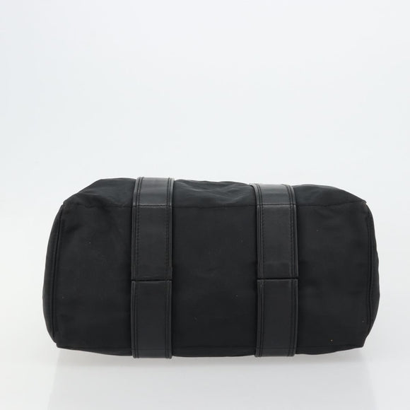 HERMES Acape Luco PM Hand Bag Nylon Black Silver Auth BA12640