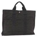 HERMES Her Line Tote Tote Bag Canvas Gray Silver Auth BA12645-1