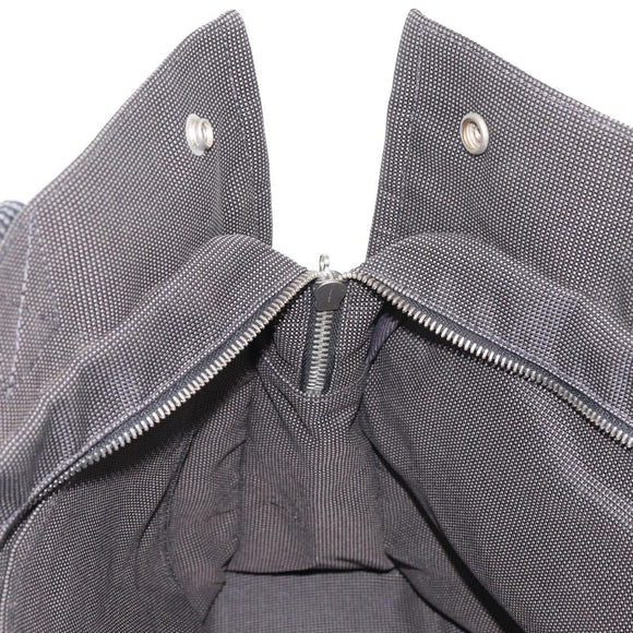 HERMES Her Line Tote Tote Bag Canvas Gray Silver Auth BA12645