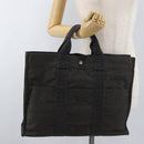HERMES Her Line Tote Tote Bag Canvas Gray Silver Auth BA12645-21