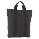 HERMES Her Line Tote Bag Canvas Gray Silver Auth BA12646A-1