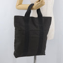 HERMES Her Line Tote Bag Canvas Gray Silver Auth BA12646A-21