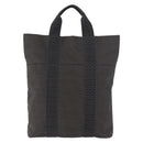 HERMES Her Line Tote Bag Canvas Gray Silver Auth BA12646A-13