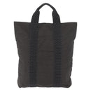 HERMES Her Line Tote Bag Canvas Gray Silver Auth BA12646A-2