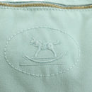 HERMES Bolide Pouch Baumwolle Hellblau Gold Auth BA12648V-8