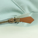 HERMES Bolide Pouch Baumwolle Hellblau Gold Auth BA12648V-9