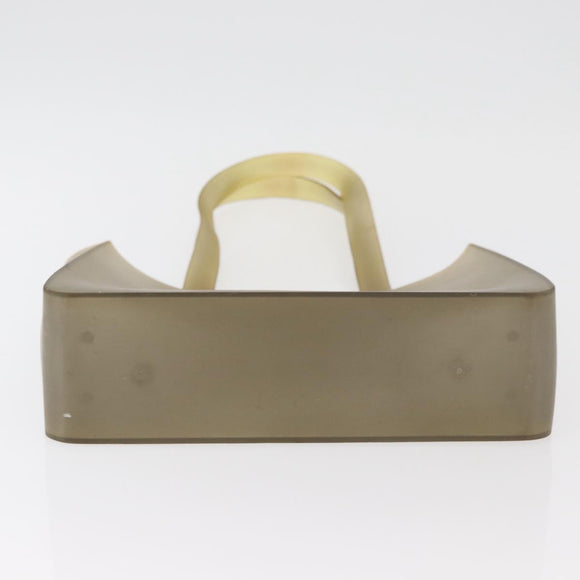CHANEL Tote Bag Rubber Khaki Silver CC Auth BA12649