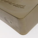 CHANEL Tote Bag Rubber Khaki Silver CC Auth BA12649-12