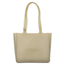 CHANEL Tote Bag Rubber Khaki Silver CC Auth BA12649-3