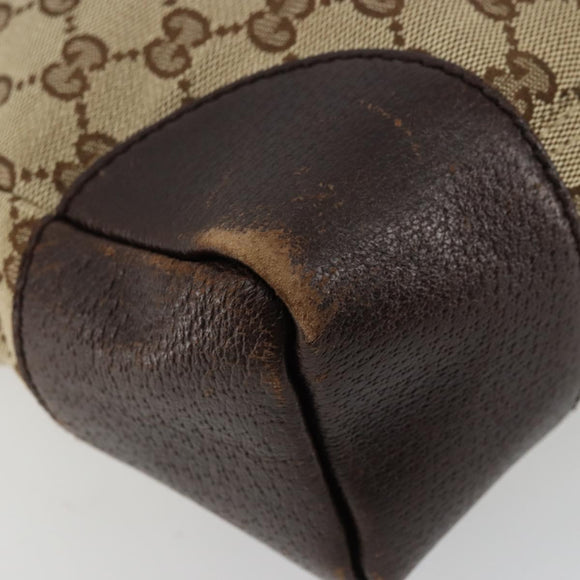GUCCI GG Canvas Shoulder Bag Beige Silver 114273 Auth BA12651