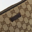 GUCCI GG Canvas Shoulder Bag Beige Silver 114273 Auth BA12651-17