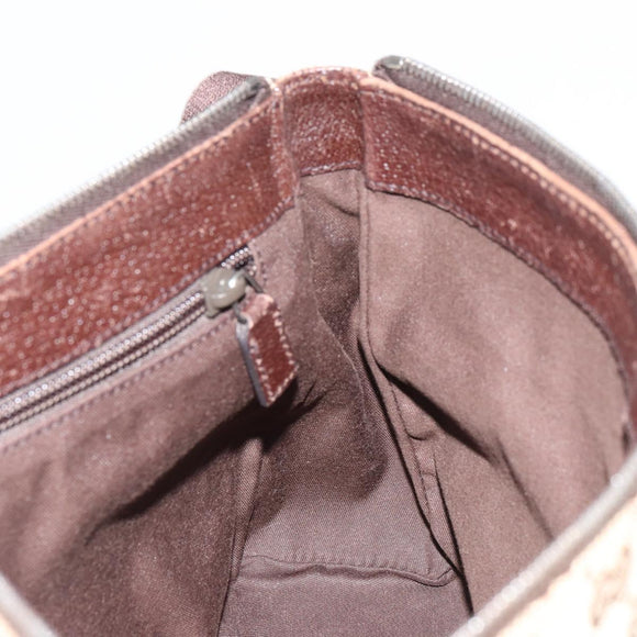 GUCCI GG Canvas Shoulder Bag Beige Silver 114273 Auth BA12651