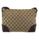 GUCCI GG Canvas Shoulder Bag Beige Silver 114273 Auth BA12651-2
