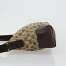GUCCI GG Canvas Shoulder Bag Beige Silver 114273 Auth BA12651-4