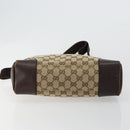 GUCCI GG Canvas Shoulder Bag Beige Silver 114273 Auth BA12651-5