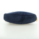 Christian Dior Chain Shoulder Bag Suede Navy Gold Auth BA12652V-10