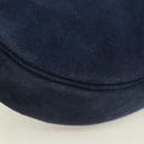 Christian Dior Chain Shoulder Bag Suede Navy Gold Auth BA12652V-11