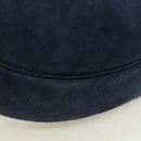 Christian Dior Chain Shoulder Bag Suede Navy Gold Auth BA12652V-13