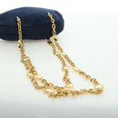 Christian Dior Chain Shoulder Bag Suede Navy Gold Auth BA12652V-7