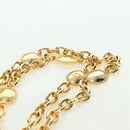 Christian Dior Chain Shoulder Bag Suede Navy Gold Auth BA12652V-8