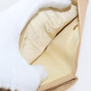 CHANEL Trifold Wallet Leather Beige Gold CC Auth BA12653-9