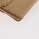 CHANEL Trifold Wallet Leather Beige Gold CC Auth BA12653-7
