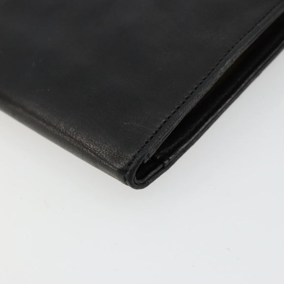 CHANEL Long Wallet Lamb Skin Black CC Auth BA12654A