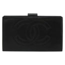 CHANEL Long Wallet Lamb Skin Black CC Auth BA12654A-13