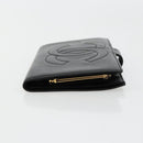 CHANEL Long Wallet Lamb Skin Black CC Auth BA12654A-4