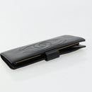 CHANEL Long Wallet Lamb Skin Black CC Auth BA12654A-5