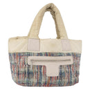 CHANEL Cococoon Handtas Nylon Beige Zilverkleurig CC Auth BA12656-1
