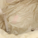 CHANEL Cococoon Handtas Nylon Beige Zilverkleurig CC Auth BA12656-11