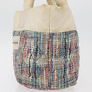 CHANEL Cococoon Handtas Nylon Beige Zilverkleurig CC Auth BA12656-3