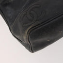 CHANEL Backpack Caviar Skin Black Silver CC Auth BA12657-16