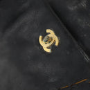 CHANEL Backpack Caviar Skin Black Silver CC Auth BA12657-18