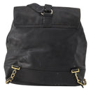 CHANEL Backpack Caviar Skin Black Silver CC Auth BA12657-2