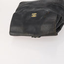 CHANEL Backpack Caviar Skin Black Silver CC Auth BA12657-7