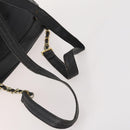 CHANEL Backpack Caviar Skin Black Silver CC Auth BA12657-8